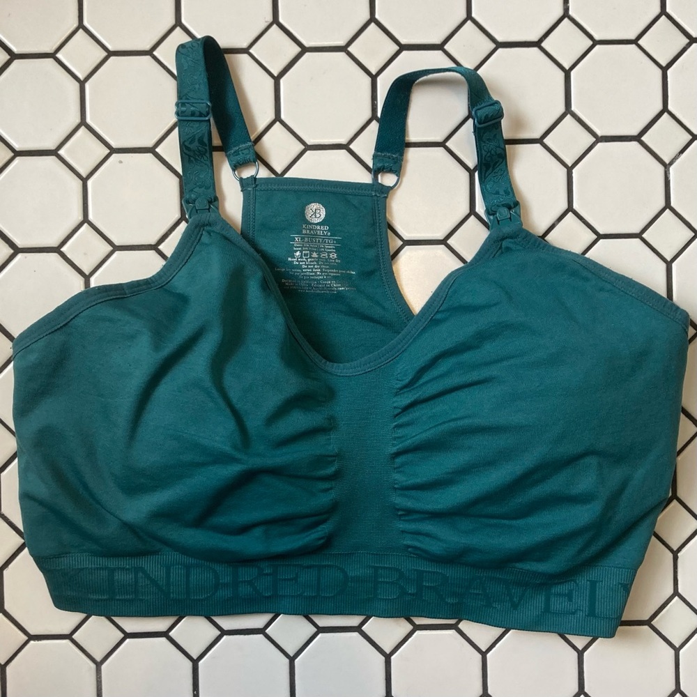 Kindred Bravely Sublime Pumping & Nursing Sports Bra - Teal, XL Busty